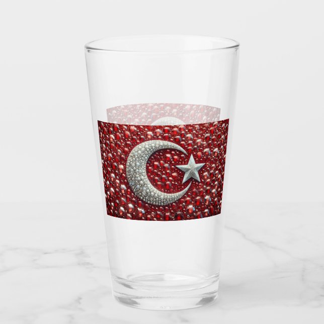 Glasbecher mit türkischen Farben Glas (Vorderseite)