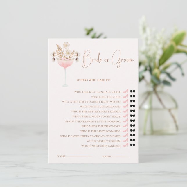 Glasbeige Wildblumen Bridge oder Game Card (Stehend Vorderseite)