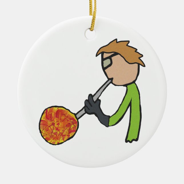 Glasbläschen Keramik Ornament (Vorne)