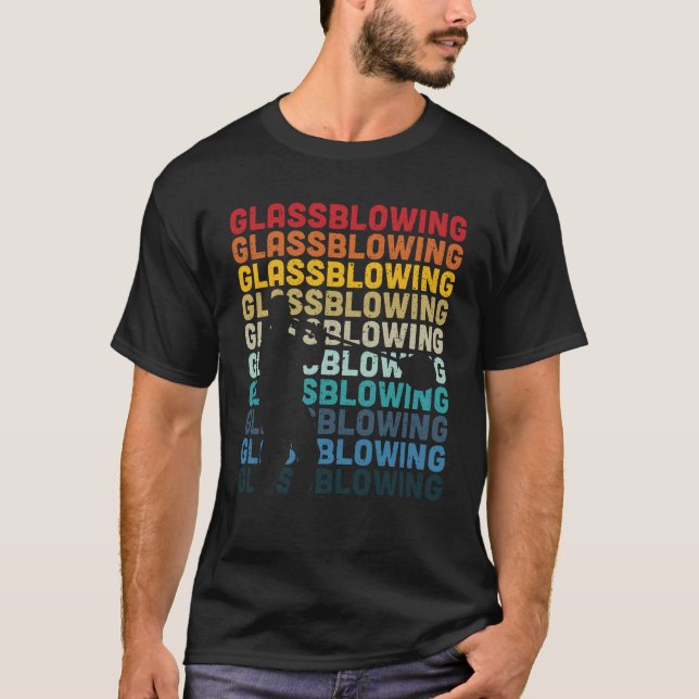 Glasblasen-Retro-Textglasverarbeitung - Glas T-Shirt (Vorderseite)