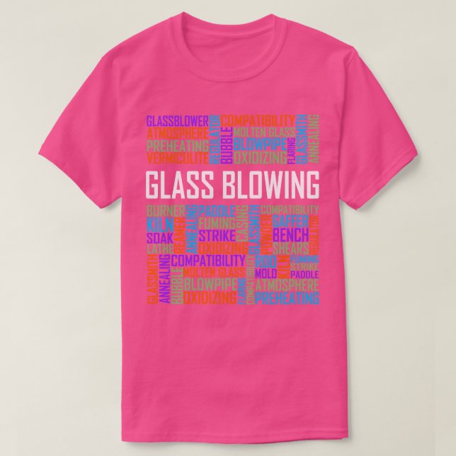 Glasblasen Worte T-Shirt (Design vorne)
