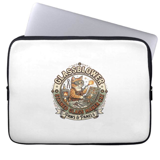 Glasbläser Bleiglasmacher Katze Glasbläser St Laptopschutzhülle (Vorderseite)
