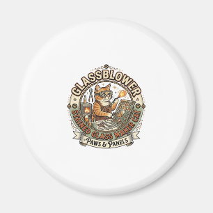 Glasbläser Bleiglasmacher Katze Glasbläser St Magnet