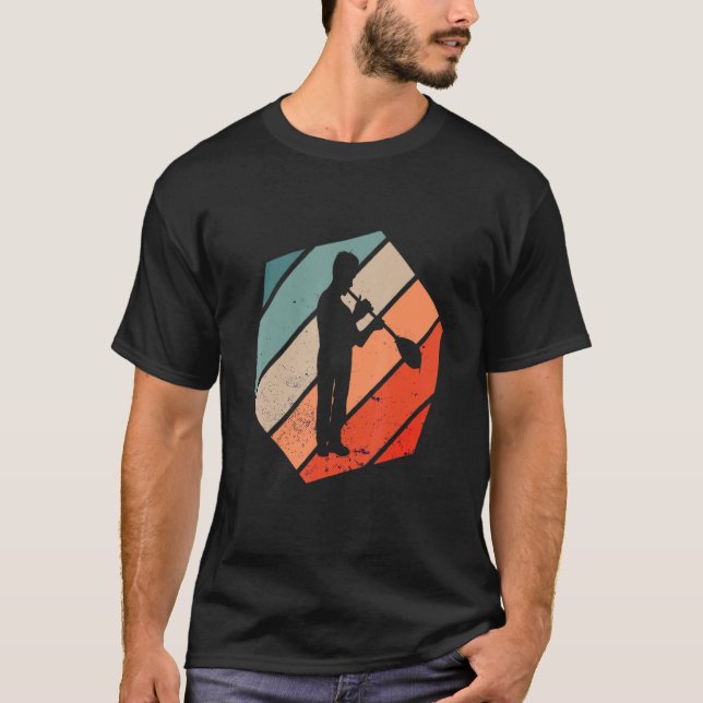 Glasbläser Brillengestalt mit Hexa Retro T-Shirt (Vorderseite)