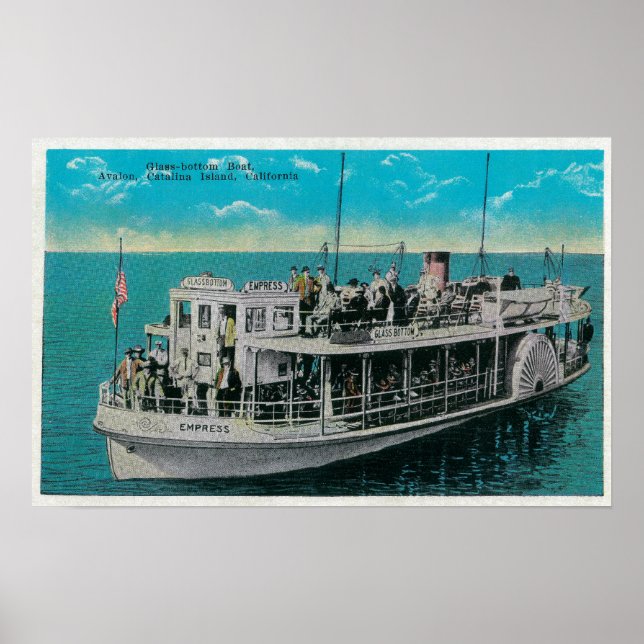 Glasbodenboot in Avalon, Katalina Poster (Vorne)