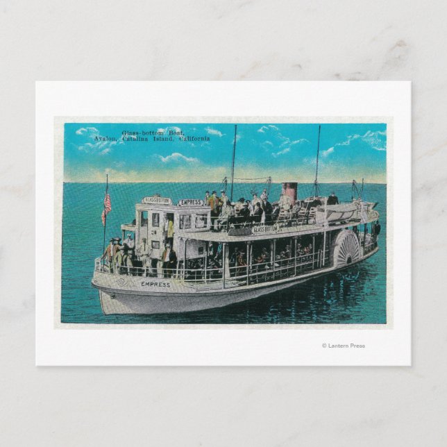 Glasbodenboot in Avalon, Katalina Postkarte (Vorderseite)