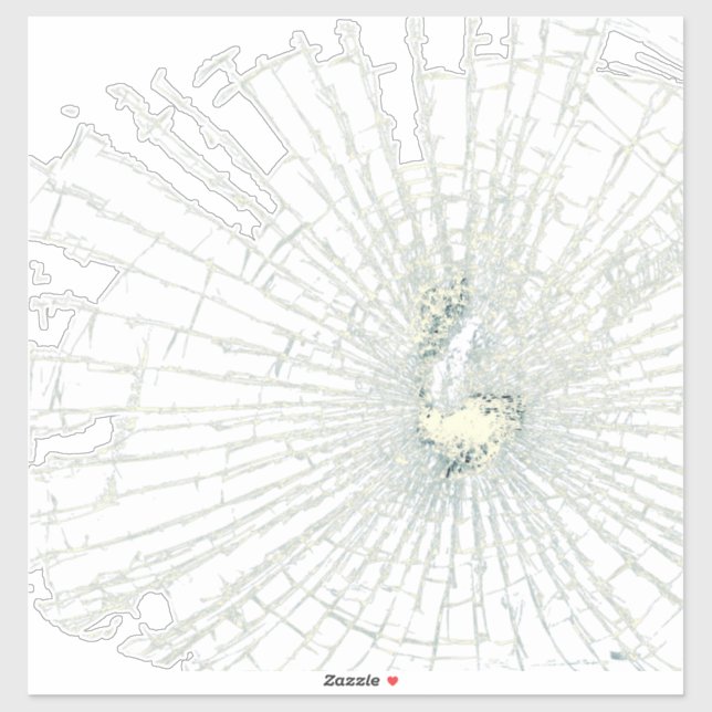 Glasbruch Aufkleber (Blatt)