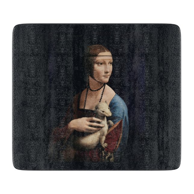 GLASCHOPPER : DA VINCI : LADY WITH ERMINE SCHNEIDEBRETT (Vorderseite)