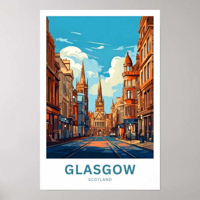 Glascow Scotland Travel Print Poster (Vorne)