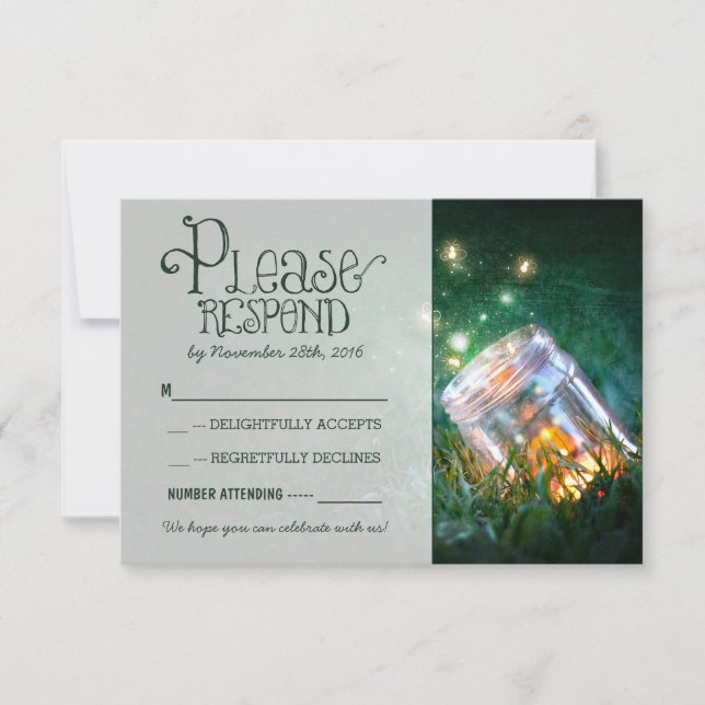 Glasdach rustikale Gartenhochzeit UAWG RSVP Karte (Vorderseite)