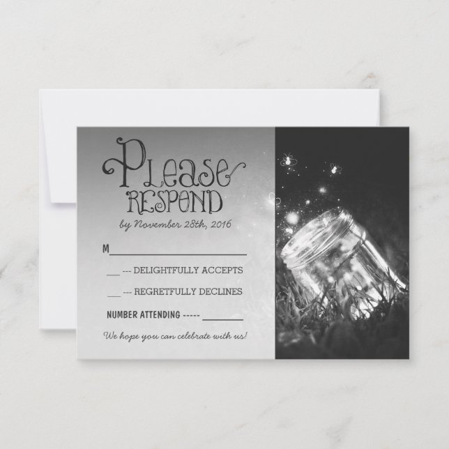 Glasdach rustikale Gartenhochzeit UAWG RSVP Karte (Vorderseite)