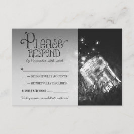 Glasdach rustikale Gartenhochzeit UAWG RSVP Karte