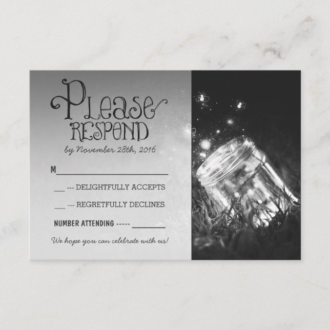 Glasdach rustikale Gartenhochzeit UAWG RSVP Karte (Vorderseite)