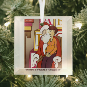 Glasdekoration aus Naughty List Square Ornament Aus Glas