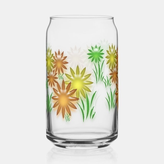 Glasdose - 3D Neonblumen Dosenglas (Vorderseite)