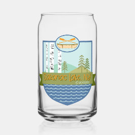 Glasdose: Saranac Lake, NY Adirondacks Abzeichen Dosenglas