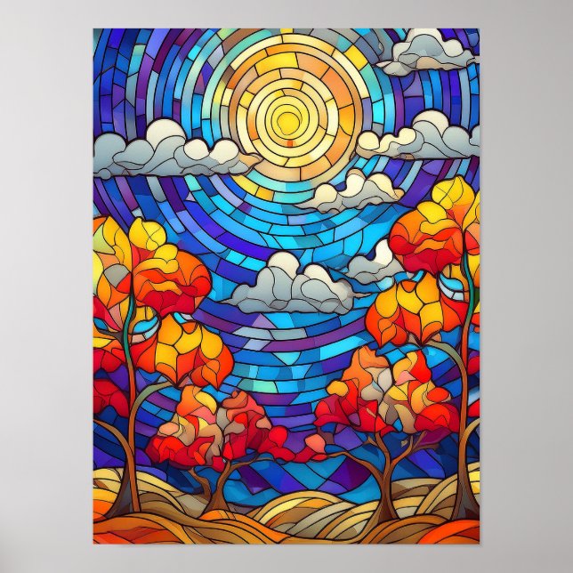 Glaseffekt, modernes Digital Art Poster, Wall Art Poster (Vorne)