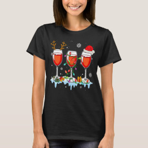 Gläser der Weihnachtsmannmütze Drin aus Wein-Weihn T-Shirt