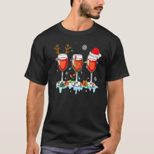 Gläser der Weihnachtsmannmütze Drin aus Wein-Weihn T-Shirt