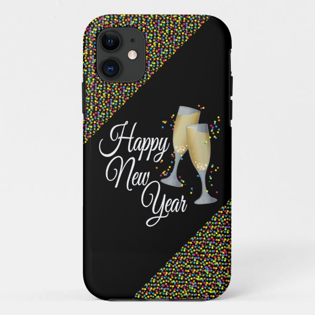 Gläser des guten Rutsch ins Neue Jahr-I Champagne Case-Mate iPhone Hülle (Rückseite)