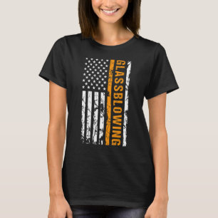 Gläser Glassblasblwing USA American Flag Des T-Shirt