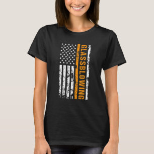 Gläser Glassblasblwing USA American Flag Des T-Shirt