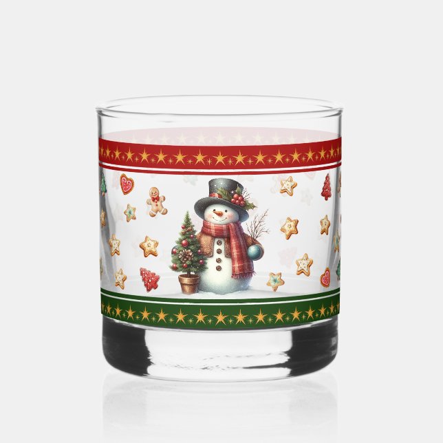 Gläser mit Schneemann und Weihnachtskeksen (Vorderseite)