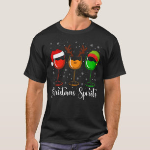 Gläser von Wein Weihnachtsbrillen Weihnachtsbrille T-Shirt