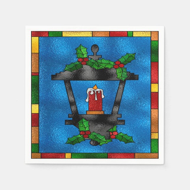 Gläser Weihnachtslattern Serviette (Vorderseite)
