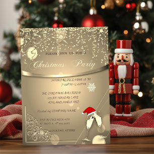 Gläser, Weihnachtsmannmütze, Confetti CompanyWeihn Einladung