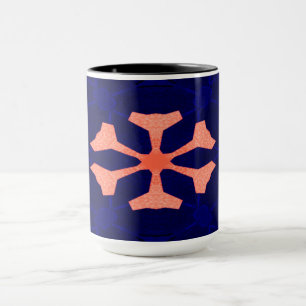 Glasfarben Navy blau dekoriert Orange dunkle Ancie Tasse