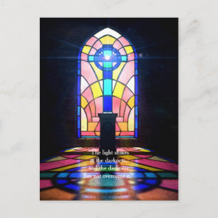 Glasfenster aus festem Glas durch die Kirche Postkarte