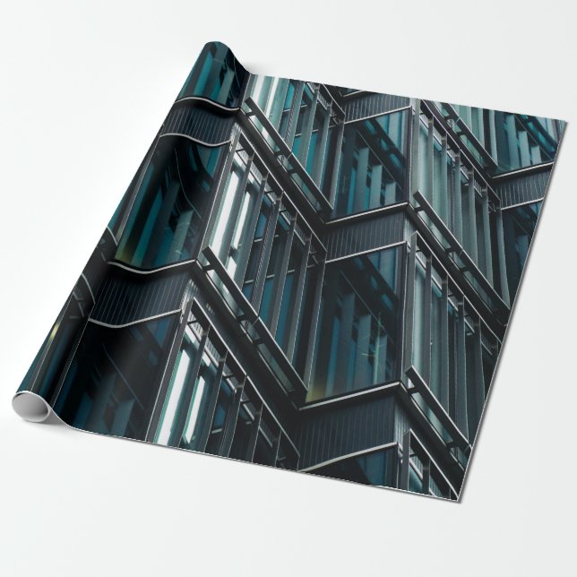 GLASFENSTER-GEBÄUDE GESCHENKPAPIER (Ungerollt)