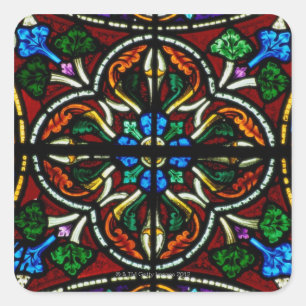 Glasfenster im Jahre 2007 Quadratischer Aufkleber