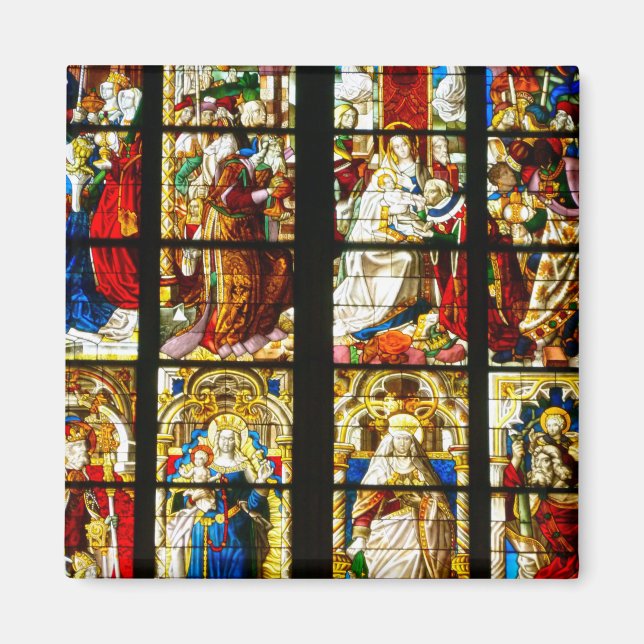 Glasfenster in Köln, Deutschland Magnet (Vorne)