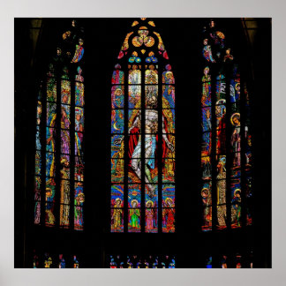 Glasfenster, Veitsdom, Prag Poster