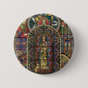 Glasfenster, Vintage Architektur Button