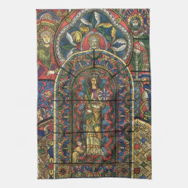 Glasfenster, Vintage Architektur Geschirrtuch