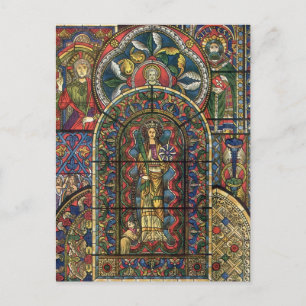 Glasfenster, Vintage Architektur Postkarte