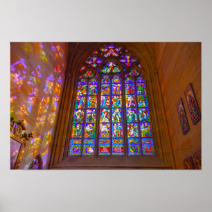 Glasfenster, Vital-Kathedrale, Prag Poster