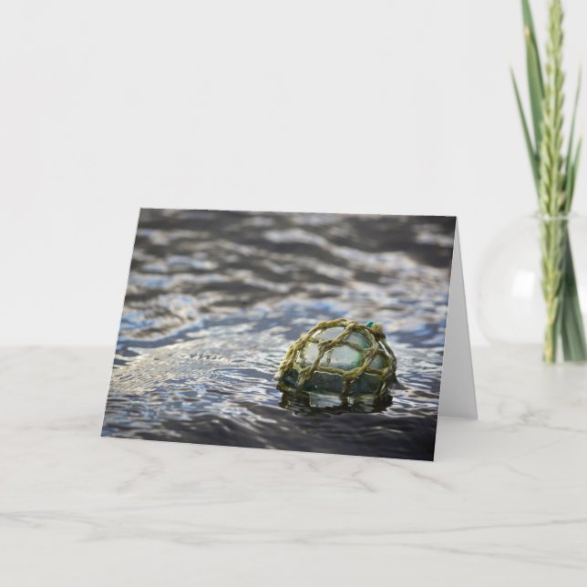 Glasfischerboje Portrait Karte (Vorderseite)