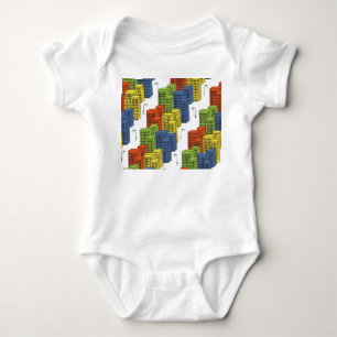 Glasflaschen, Abstraktes Muster. Baby Strampler