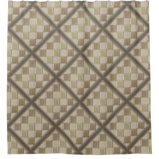 Glasfliese 3D beige Farbe Duschvorhang (Vorderseite)