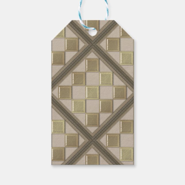 Glasfliese 3D beige Farbe Geschenkanhänger (Vorderseite)
