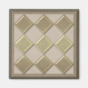Glasfliese 3D beige Farbe Magnet