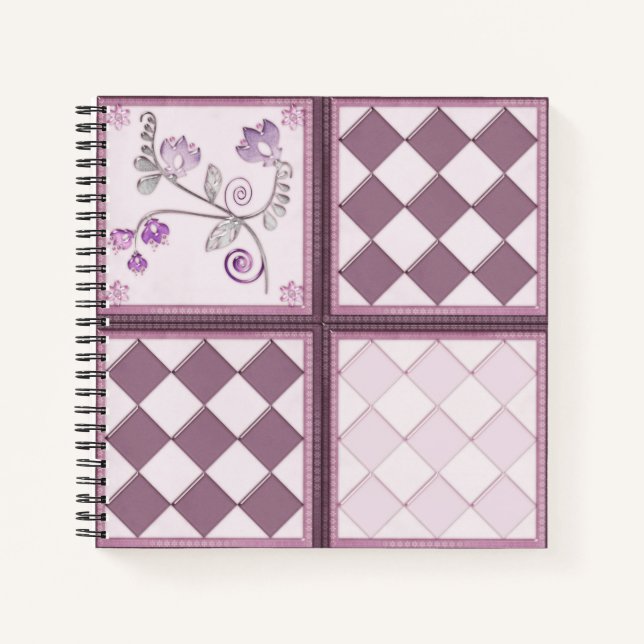 Glasfliese 3D beige Farbe Notizbuch (Vorderseite)