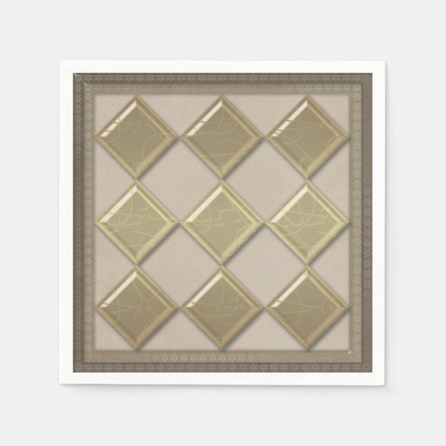 Glasfliese 3D beige Farbe Serviette (Vorderseite)