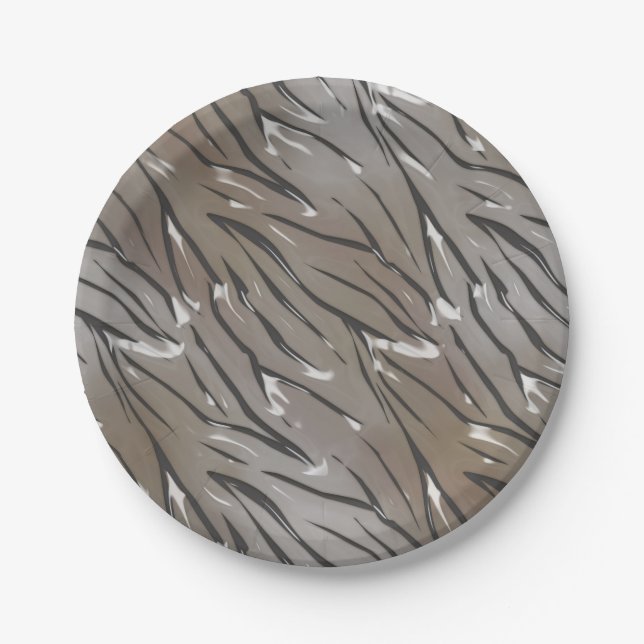 Glasfliesen 3D flüssiger Tiger Zebraleder Pappteller (Vorderseite)