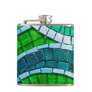 Glasfliesen-Mosaik Edelstahlflasche Flachmann
