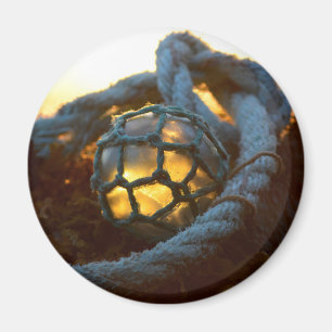 Glasfloat schimmert bei Sonnenuntergang, Alaska Magnet